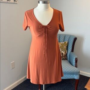 Rust Orange Short Sleeve Dress